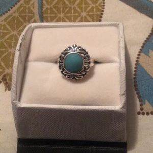 Genuine Sleeping Beauty Turquoise Filagree Ring